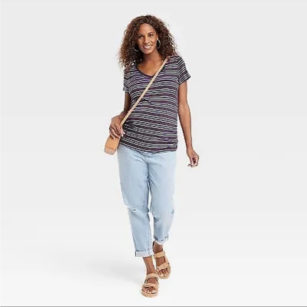 Under Belly Boyfriend Maternity Jeans - Ingrid & Isabel Light Wash